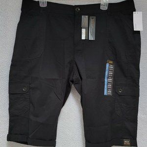 LEE NWT Black Flex To Go Cargo Capri Pants Size 24W Medium